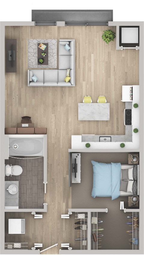 V1 Floor Plan V1 Floor Plan at Ann Arbor City Club, Michigan, 48104
